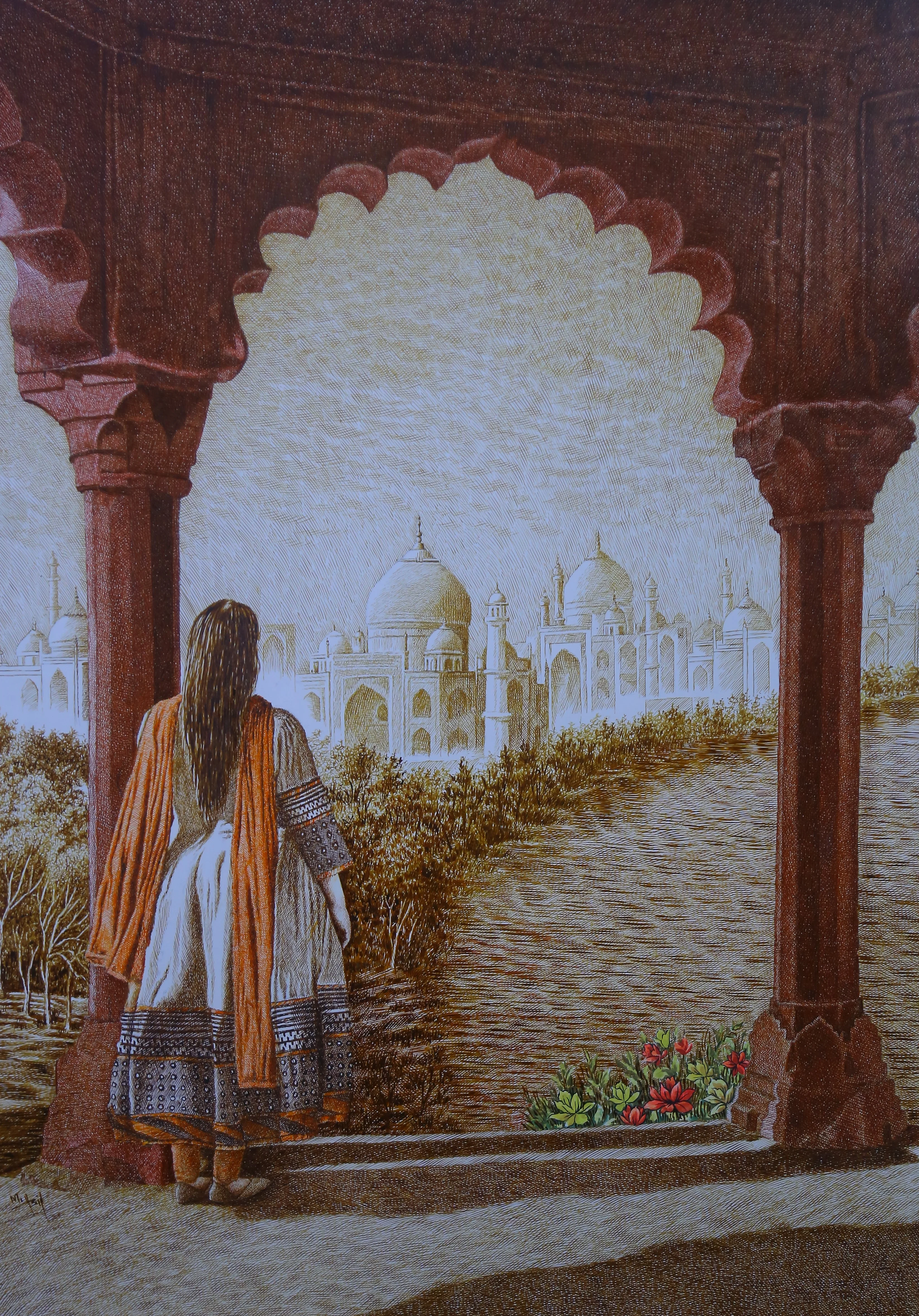 Master piece pen and ink artwork by Asif Ghayaz